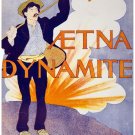 6149.Aetna Dynamite.man with flag waving left hand.POSTER.Home Office art