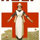 4661.Help.nurse in front of red cross.war time.POSTER.decor Home Office art 4661.Help.nurse in front of red cross.war time.POSTER.decor Home Office art