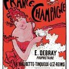 6003.France-Champagne.woman in red dress at party.POSTER.Home Office art