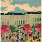 4304.Asian people in open market.red trees.carriage.POSTER.decor Home Office art 4304.Asian people in open market.red trees.carriage.POSTER.decor Home Office art