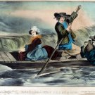 4612.Going against the steam.man and woman row boat.POSTER.decor Home Office art 4612.Going against the steam.man and woman row boat.POSTER.decor Home Office art