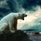 5498.Angry polar bear growling from rockPOSTER.decor Home Office art