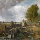 6556.Man attempting to get through door locks in river.POSTER.art wall decor 6556.Man attempting to get through door locks in river.POSTER.art wall decor
