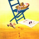 5437.Andalucia.beach chair with hat.sandals.glasses.POSTER.decor Home Office art 5437.Andalucia.beach chair with hat.sandals.glasses.POSTER.decor Home Office art