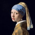 10433.Poster print in Paper or Canvas.Art decoration.Vermeer Pearl girl.Blue 10433.Poster print in Paper or Canvas.Art decoration.Vermeer Pearl girl.Blue