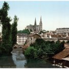4776.Chartres l'eure au pontneuf.small village.POSTER.decor Home Office art