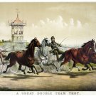 4448.A great double team trot.two horses racing.POSTER.decor Home Office art 4448.A great double team trot.two horses racing.POSTER.decor Home Office art