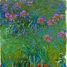 5464.Monet.portrait of flowers swaying in a garden.POSTER.decor Home Office art