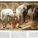 6156.The Jockeys prayer.jockey on knees in front of horse.POSTER.Home Office art