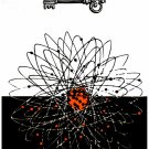 5262.Key.orange atomic particle.on black and white.POSTER.decor Home Office art