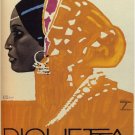 4183.Riquetta.black woman in head dress facing east.POSTER.Home Office art decor