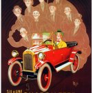 6242.Geugeot.vintage car.two men driving.ghost passengers.POSTER.Home Office art 6242.Geugeot.vintage car.two men driving.ghost passengers.POSTER.Home Office art