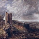 6547.Man walking with dog  in the middle of ruins.POSTER.art wall decor