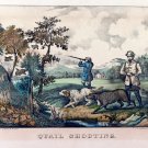 4615,Quail shooting.men hunting with dogs over cree.POSTER.decor Home Office art 4615,Quail shooting.men hunting with dogs over cree.POSTER.decor Home Office art
