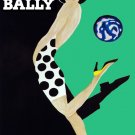 4242.Bally.Woman in polka dot dress over green bkgd.POSTER.decor Home Office art 4242.Bally.Woman in polka dot dress over green bkgd.POSTER.decor Home Office art