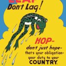 3556.Leap Don't Lag War Bonds propaganda frog POSTER.Home School art decoration 3556.Leap Don't Lag War Bonds propaganda frog POSTER.Home School art decoration