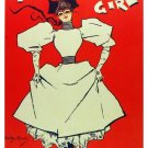 6097.A gaiety girl.Woman in long hair dancing.smilng.POSTER.Home Office art 6097.A gaiety girl.Woman in long hair dancing.smilng.POSTER.Home Office art