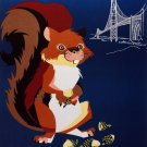 6335.American.chipmonk with acorns.australian air line.POSTER.Home Office art 6335.American.chipmonk with acorns.australian air line.POSTER.Home Office art