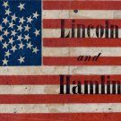 6148.Vintage American flag.lincoln and hamilin.POSTER.Home Office art 6148.Vintage American flag.lincoln and hamilin.POSTER.Home Office art