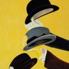 6452.Mossant.Men waving different styles of hats.POSTER.art wall decor 6452.Mossant.Men waving different styles of hats.POSTER.art wall decor