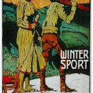 6837.Winter sport.zurcher-oberland.man.woman with sleigh.POSTER.art wall decor 6837.Winter sport.zurcher-oberland.man.woman with sleigh.POSTER.art wall decor