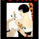 7080.Social.well dressed woman with small figurines.POSTER.art wall decor 7080.Social.well dressed woman with small figurines.POSTER.art wall decor