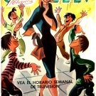 7086.Carteles.Woman walking through young boys..POSTER.art wall decor