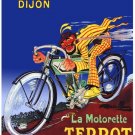 6939.Terrot. & Co.man writing motor powered bicylce.POSTER.art wall decor