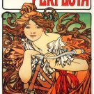 4371.Cycles Perfecta.woman with long hair with bike.POSTER.decor Home Office art