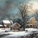 4105.Landscape of farm house in middle of winter.POSTER.Home School art decor 4105.Landscape of farm house in middle of winter.POSTER.Home School art decor