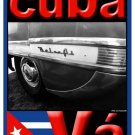 6203.Cuba.autos de antes.vintage car side.cuban flag.POSTER.Home Office art