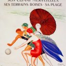 4257.La Baule les Pins.playing ball at the beach.POSTER.decor Home Office art
