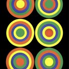 7598.Premio de las american.six multi-colored circles.POSTER.art wall decor