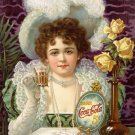 4199.Drink Coca-Cola.Woman enjoying a Coke at dresser.POSTER.Home Office art