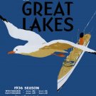 4690.Cruise across great lakes.seagull.steamship.POSTER.decor Home Office art