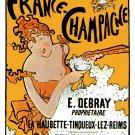 7647.France-champagne.Woman with champagne glass in hand.POSTER.art wall decor