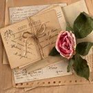 6690.Carte postale.old letters with old rose.POSTER.art wall House decoration 6690.Carte postale.old letters with old rose.POSTER.art wall House decoration