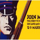 7611.Join  me.US Marines.Man in uniform holding weapon.POSTER.art wall decor