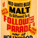 7458.Hollywood playhouse.Follow the parade.red.white.blue.POSTER.art wall decor