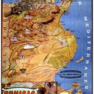 6171.Tunisie.map.mer mediterranee.paris.lyon.POSTER.Home Office art