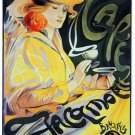 7571.Jacama cafe.woman sitting coffee in red dress.POSTER.art wall decor