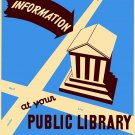 4033.Public library, american privilege, book week.POSTER.Home School art decor