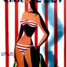 7052.Carteles.Woman in two piece bikini at the beach.POSTER.art wall decor