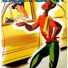 7099.Carteles.Man demanding money from woman in car.POSTER.art wall decor