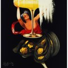 7558.Conratto.Woman celebrating tall champagne glass.POSTER.art wall decor 7558.Conratto.Woman celebrating tall champagne glass.POSTER.art wall decor