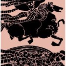 7175.Black cadaver riding on black horse wrapped with film.POSTER.art wall decor 7175.Black cadaver riding on black horse wrapped with film.POSTER.art wall decor