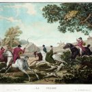 3462.Victorian Hunting Scene La Chasse French POSTER. Room Wall art decoration