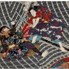 7344.Japanese woman in armor fighting with katanas.POSTER.art wall decor