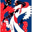 7554.Cuban couple dancing dressed in matching red outfits.POSTER.art wall decor