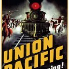 6087.Union Pacific.steam rail road train.natives attack.POSTER.Home Office art